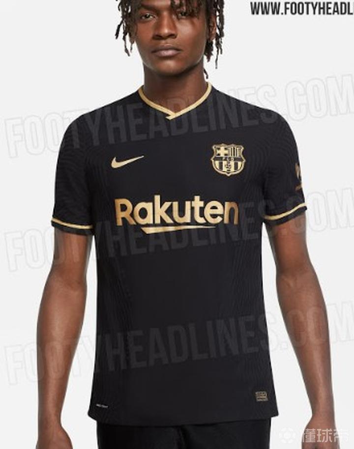 奢华黑金配色,巴萨2020/21赛季客场球衣曝光