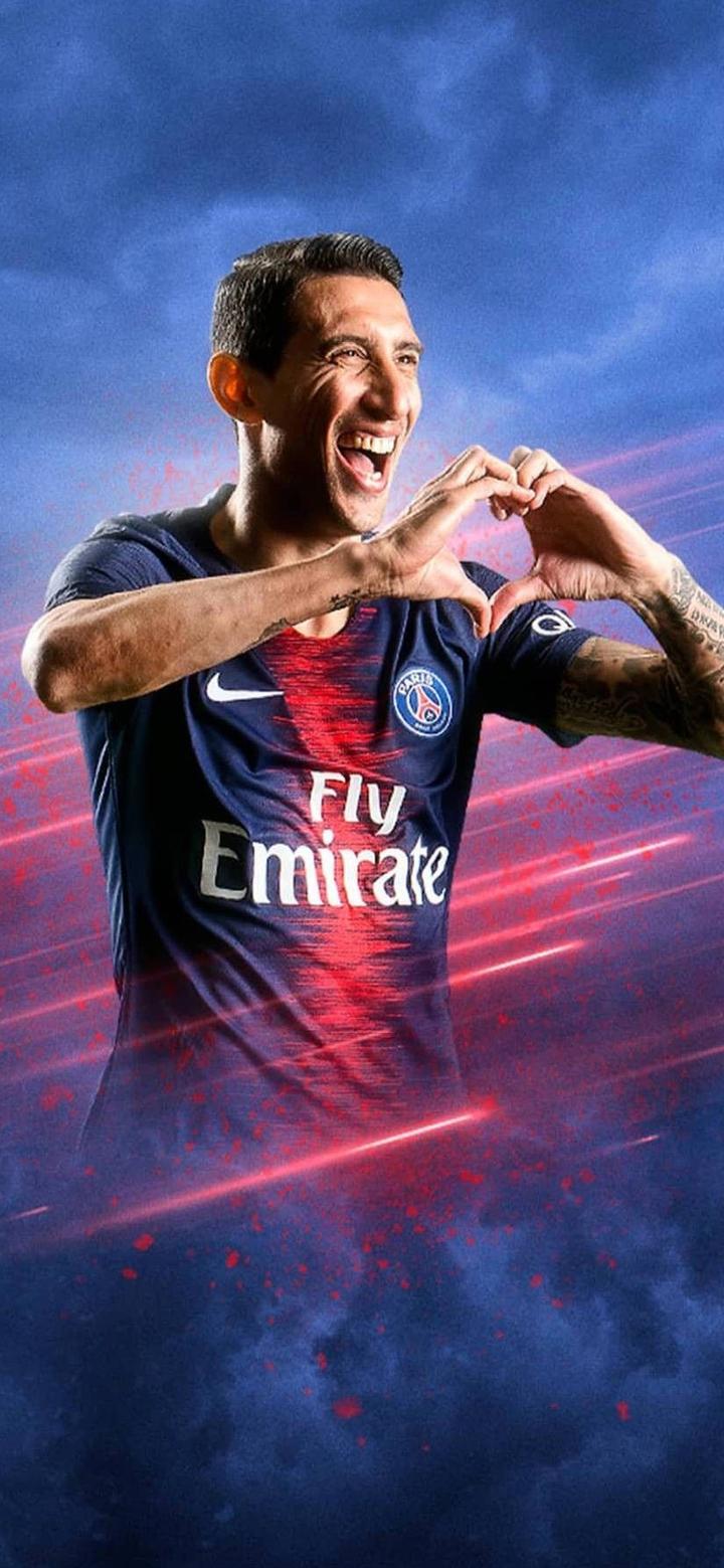 踢球侠壁纸法甲巴黎迪玛利亚高清全面屏手机第二期