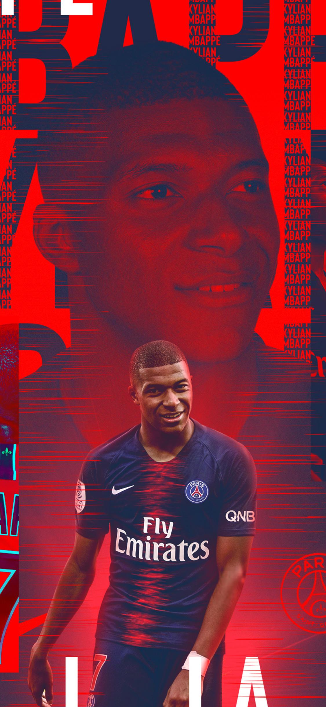 踢球侠壁纸法甲巴黎圣日耳曼姆巴佩高清全面屏手机第五期